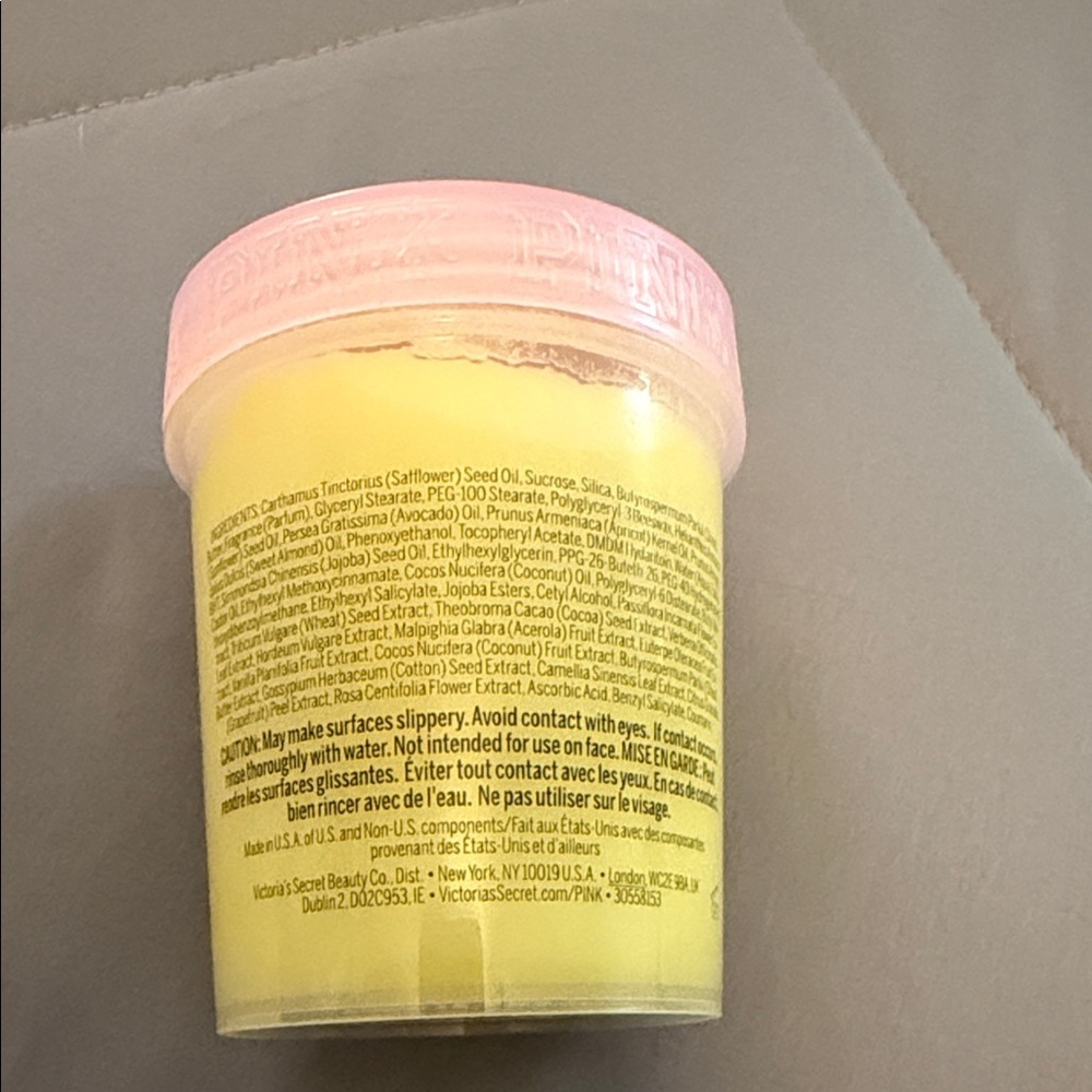 PINK Victoria's Secret Coco Scrub Coconut Oil - Pink Lid & Yellow Jar - Picture 2 of 2